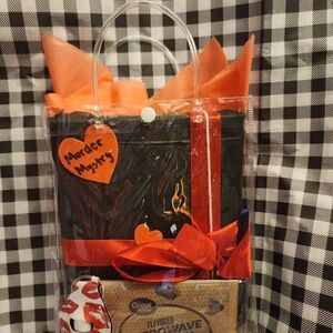 Murder Mystery Party Kit with Orange and Black Accents